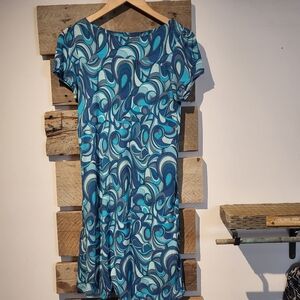 Ming Blue Swirl Pattern Dress